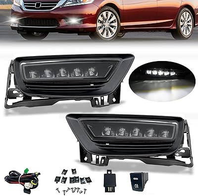 LED fog lights for Honda 4dr sedan agreement 2013 2014 2015, a pair of front road lights with switch (transparent lens).. Experience shopping freedom with DIAYTAR NIGERIA's vast selection and 5-8 day nationwide delivery service.