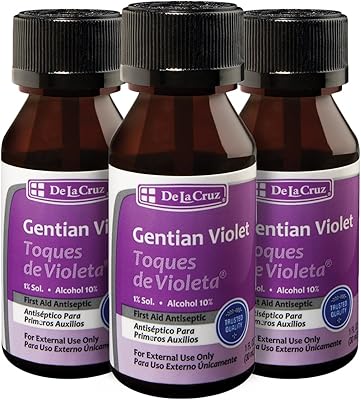 Disinfectant with the Gentian purple from La Cruz - Violeta de Génciana - Violet 1%shade, first aid 1%, 3 bottles.. DIAYTAR NIGERIA bridges the gap between desire and affordability with nationwide delivery in under 8 days.