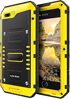 Waterproof shelter for iPhone 8 Plus / 7 Plus, robust with integrated screen, full protection, shock resistant, falls, hybrid rigid shell, military outdoor sport for Apple iPhone 8 Plus / 7 (yellow).. DIAYTAR NIGERIA delivers happiness in 5-8 days with our affordable and diverse product range.