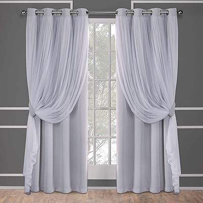 Exclusive home pair of darkening curtains with transparent Catarina superimposed eyelets, gray cloud, 52 x 96 inches.. DIAYTAR NIGERIA delivers what you want at prices you'll love, all within 5-8 days nationwide.