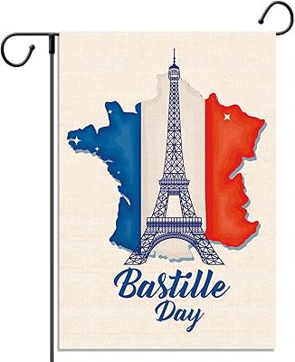 Garden flag of the French independence festival of July 14, vertical national holiday, double size, square outdoor decoration.. DIAYTAR NIGERIA connects your desires with reality through our affordable e-commerce platform and quick delivery.