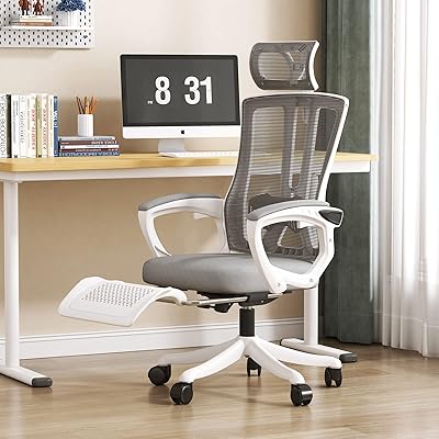 Michacos ergonomic office chair, high-knit back box chair, computer office chair, swivel work chair with lumbar support pillow, adjustable headrest, retractable footrest (white).. Shop from thousands of products at DIAYTAR NIGERIA and enjoy budget-friendly nationwide delivery.