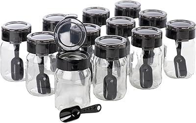Package of 12 seasoning containers with 7 ounce lids and spoons.. Experience the future of shopping with DIAYTAR NIGERIA's extensive selection delivered in just 5-8 days.