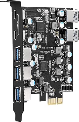 PCI-E extension card to type C (2), Type A (3) USB 3.0 5 Ports PCI Express with internal USB 3.0 19-pin connector for Windows Mac Pro (5200).. Why wait? Get your order in 5–8 days with DIAYTAR Nigeria.