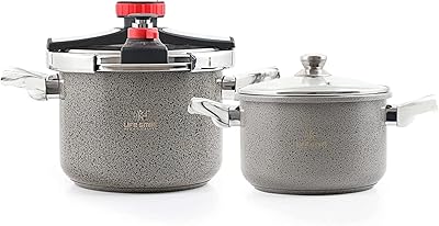4L lifesmile pressure cooker+6L Stainless steel Steel Granite Coating Efforted Locking System (4+6L.. Get unbeatable value on every order with DIAYTAR Nigeria.