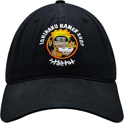 One Naruto Dad Hat Concept, Ichiraku Ramen Baseball Cap Adults with flat, black, single size.. DIAYTAR NIGERIA redefines convenience with our vast product selection and swift nationwide delivery.