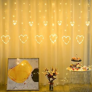 Luminous curtain, 138 LED Luminous curtain remote-controlled love heart, warm white light curtain, 8 flashing modes, suitable for Valentine's Day, Christmas, Wedding, Pyjama evening, Christmas, Bar decoration.. Experience the simplicity of DIAYTAR NIGERIA's extensive marketplace with delivery within 8 days.