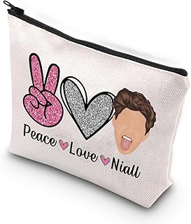 TTSUTMO zipper makeup bag, gift for members of the Boy Peace Love Nile group for women, beige, peace love nail.. Shop from our extensive catalog at DIAYTAR NIGERIA and enjoy doorstep delivery in just 5-8 days.