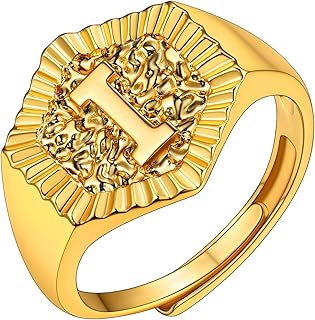 Plated rings gold alphabet I, open ring for women, golden pink ring for men with initial I, adjustable, 18 -carat gold plated.. Your trusted marketplace, DIAYTAR NIGERIA offers extensive variety with delivery within 8 days.