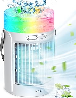 LAOZI portable air conditioner, Air conditioning air conditioning by rechargeable evaporation with 3 speeds and 7 colors, personal wireless personal air with handle for the house, the office, the bedroom.. Shop electronics, clothes, and everything in between on DIAYTAR Nigeria.