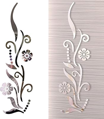 3D Flower Mirror Wall Decoration, Stereoscopic Stereoscopic Wall Sticker of Petal Crystal for Bedroom, Living Room, Sofa, TV wall, Removable Acrylic Wall Paint for Home Decoration, Silver Silver.. Discover the joy of choice with DIAYTAR NIGERIA's extensive selection and budget-friendly shipping.