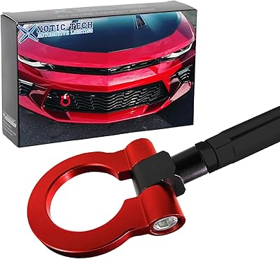 Sport towing hook in aluminum alloy suitable for Chevrolet Camaro 6th generation 2016 and superior by Exotic Tech, Red/New Red, #TH132TW.. Shop with purpose at DIAYTAR NIGERIA, where your money goes further and delivery is always prompt.