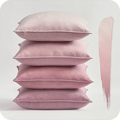 Pink vinyl cushion covers 45 cm x 45 cm for sofa and bed, pillow pillowcases in mild velvet 18 x 18 "Invisible zipper for living room bedroom, set of 4.. Your trusted marketplace, DIAYTAR NIGERIA offers comprehensive selection with budget-friendly delivery.