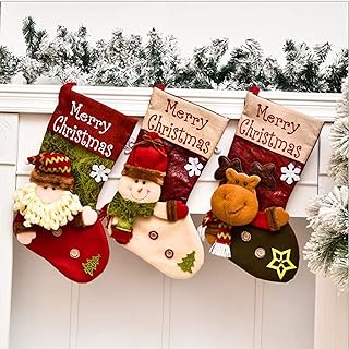 18.5 "Christmas stockings [lot of 3], big Christmas stockings with Santa Claus, snowman and reindeer, low to hang for family holidays, Christmas holidays and seasonal decoration.. Transform your shopping experience with DIAYTAR NIGERIA's vast product selection delivered at unbeatable prices.