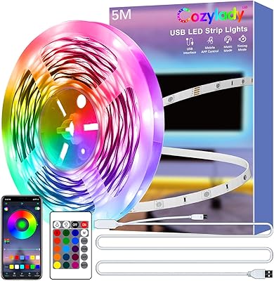 USB COSY LADY LED light strip 5 m in length, LED RGB Bluetooth Intelligent 16.4 feet SMD 5050 with remote control in integrated music mode, timer adjustment for kitchen, computer, television, bedroom, cupboard.. DIAYTAR NIGERIA brings the marketplace home to you with affordable prices and delivery in 5-8 days.