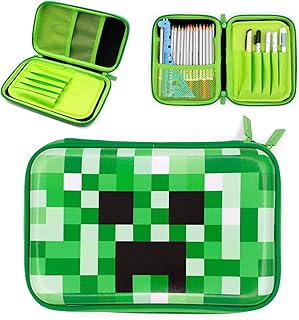 Green pencil bag for boys, cute design, organizer of school supplies with zipper, organizer of high -capacity school supplies for children and adolescents.. DIAYTAR NIGERIA: Where shopping meets satisfaction with affordable prices and prompt delivery services.