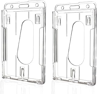 Transparent vertical identity card holder in hard plastic, hard plastic bunch with thumb slit and easy-to-access strings, credit card identity protector, packaging.. DIAYTAR Nigeria delivers happiness in 5–8 days, no matter what you buy.