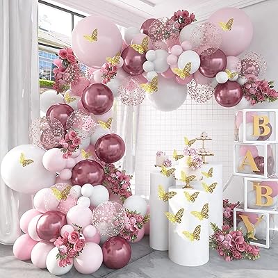 Mother Anna 140 Pieces Kit d'Arche De Garland De Balloons Metallis Pink Pink Stickers And Confetti Pastel and White Pink Pink Pink For Women Wedding Birthday Party.. Shop efficiently with DIAYTAR NIGERIA, offering thousands of products at unbeatable prices delivered promptly.