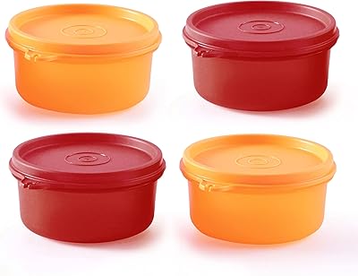 Set of tropical plastic Tupperware - Multicolor, 230 ml.. DIAYTAR NIGERIA: Your affordable marketplace with reliable 5-8 day shipping across Nigeria.