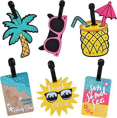 Multicolored 6 -room multicolored waterproof luggage labels with loop, summer beach beach travel bag, plastic suitcase for women, suitcase for men.. DIAYTAR NIGERIA: Transforming how Nigerians shop with our vast selection and nationwide delivery.