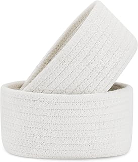 Set of 2 mini apinkle storage baskets woven in natural cotton rope for the organization.. Your shopping aspirations fulfilled at DIAYTAR NIGERIA with competitive prices and reliable delivery.