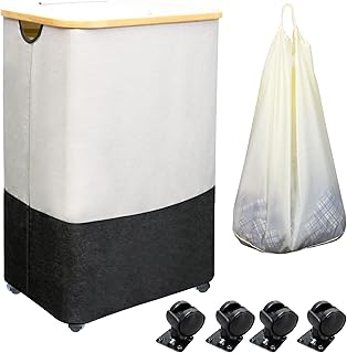 Linen basket with 105L wheels - Large clothes baskets with lid, foldable linen basket for bedroom, bathroom, university dormitory, laundry room.. DIAYTAR NIGERIA connects you with thousands of products at competitive prices, delivered within a week.