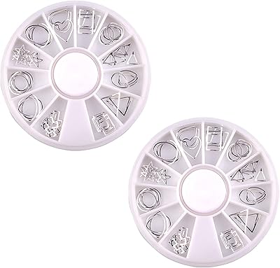 2 pieces rivets in metal nail art 3D decoration nail art silver rivets geometric nail decorations.. DIAYTAR NIGERIA: Making online shopping accessible with affordable prices and nationwide delivery service.