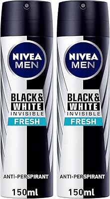 Fresh Invisible Deodorant Nivea Men Black & White, Spray, 150 ml, Packet of 2.. DIAYTAR NIGERIA: Where every Nigerian finds affordable products delivered within the week.