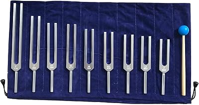 Set of therapeutic tuning forks (gold), music theory vibration tools, tools for chakras and minds, long -sleeved activator and silicone hammer bag for balancing and vibration models.. Explore limitless products on DIAYTAR Nigeria — at the lowest prices.