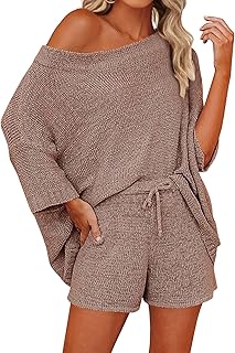 TWO PIEUR TO TEA Women made up of a naked shoulder sweater, matching shorts and a nice pajamas for the living room.. Shop for everything you need at DIAYTAR NIGERIA, with budget-friendly prices and quick delivery.