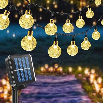 Garden sundship garlands, 100 LED lights, 12m waterproof crystal lights for the house, the garden, the patio, the holiday decoration (hot white 100 balls).. DIAYTAR NIGERIA connects your desires with reality through our affordable e-commerce platform and quick delivery.