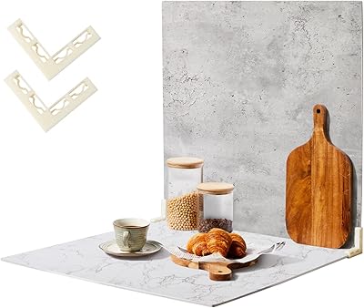 2 pieces of backdrop for flat tablet photography, 24x24 inch, Beiyang (marble + light gray).. DIAYTAR NIGERIA: Where every shopping need is met with affordable prices and timely delivery.