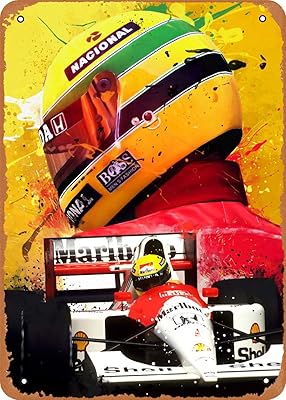 Retro Fanzi metal panel - Replacement poster for Ayrton Senna Legend F1-8 \ "x12 \".. DIAYTAR NIGERIA bridges the gap between desire and affordability with nationwide delivery in under 8 days.