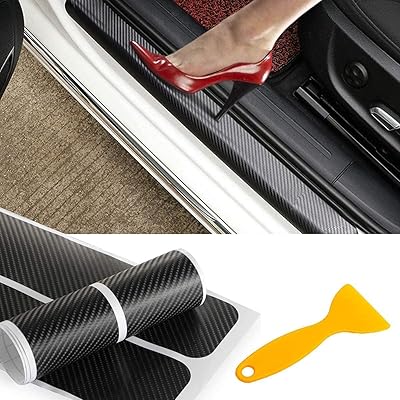 Carbon fiber door threshold protector, anti-scratch bumper protector, 4 3D carbon fiber 3D stickers for cars, SUV, truck.. DIAYTAR NIGERIA: Where affordability meets variety, with thousands of products delivered in less than 8 days.