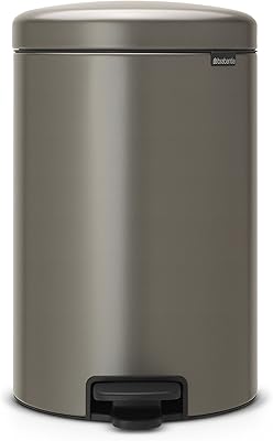Brabantia pedal trash can with 20 liter plastic interior bucket, platinum color 114045.. DIAYTAR NIGERIA transforms dreams into deliveries with our affordable prices and reliable shipping.