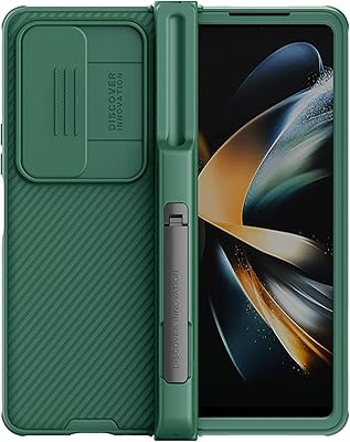Universal 360-degree fiber protection shell with sliding camera cover for Samsung Galaxy Z Fold 4 with Stylo Porte (Galaxy Z Fold 4, Green).. DIAYTAR NIGERIA combines extensive product options with budget-friendly prices, delivered in 5-8 days.