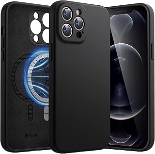 Magnetic Silicone Magnetic Case for iPhone 12 Pro Max 6.7 inch, compatible with Magsafe, Mobile shell with full camera lens (black).. You shop, we deliver — quick and easy with DIAYTAR Nigeria.