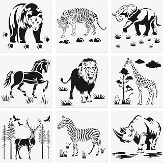 9 reusable animal stencils to paint bear, tiger, elephant, horse, lion, etc. Rangoli in plastic for DIY, Drawing and Scrapbooking.. From essentials to electronics, DIAYTAR Nigeria ships your order in no time.