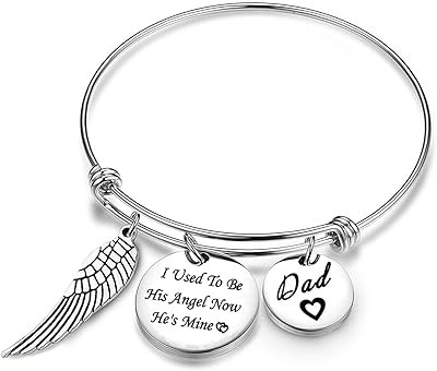Myospark commemorative bracelet I was his angel now, he's mine Pathy Gift Papa Commemorative jewelry for her.. DIAYTAR NIGERIA brings the market to your fingertips with affordable prices and swift delivery services.
