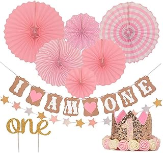One -year birthday decoration, set of flowers in pink paper tank, i'm one banner, paper string, cake insertion, baby birthday party decoration.. Discover thousands of products on DIAYTAR Nigeria with delivery between 5 to 8 days across the country.