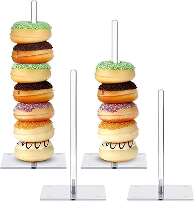 Acrylic donut support (transparent, 4 rooms, 8/10/12/14 inch).. DIAYTAR NIGERIA transforms desires into deliveries with our affordable prices and dependable shipping.