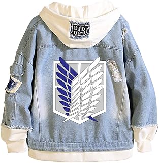 Attack on Titan Aot Anime Unisex Cosplay jacket hooded sweater in denim jacket with hood in jeans outdoor coats.. Your shopping needs fulfilled through DIAYTAR NIGERIA's extensive selection and nationwide delivery.