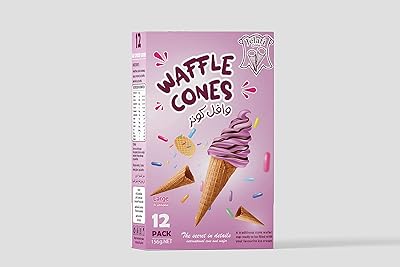 Delicious vanilla waffles, large crisp ice cream horn, 12 pieces, pack of 1, gelato.. DIAYTAR NIGERIA: Revolutionizing how Nigerians shop with affordable prices and prompt delivery services.
