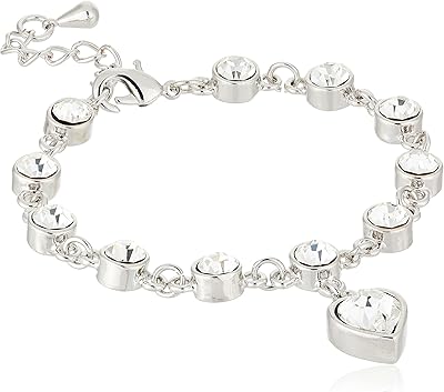 Swarovski Elements bracelet, 18-carat white gold plated, dotted with white Swarovski crystals, SWR-346, white gold plated, Swarovski.. Enjoy the simplicity of shopping with DIAYTAR NIGERIA, offering vast choices delivered in just 5-8 days.