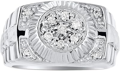 Diamond men's ring in yellow or white gold 14 carats, Rolex style ring.. Discover endless possibilities with DIAYTAR NIGERIA's vast e-commerce selection and budget-friendly delivery.