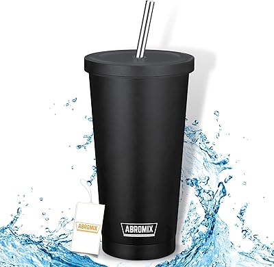 Apromix double wall cup 500 ml with lid and stainless steel straw, insulated vacuum cup for hot and cold coffee, waterproof car mug (blue).. Save more, wait less — DIAYTAR Nigeria delivers faster than ever.