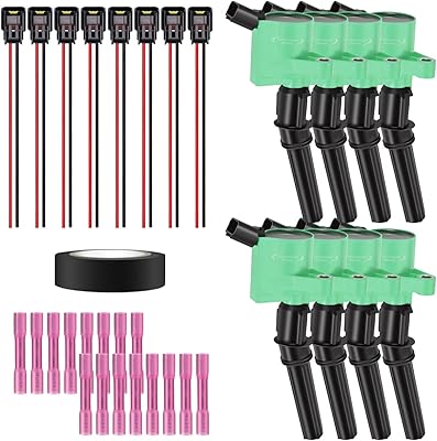 Set of 8 green ignition coils and kit of pig's tail compatible with Ford.. Nigeria shops with DIAYTAR — wide selection, fast shipping, and great value.