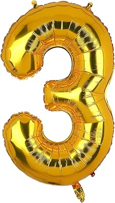 GLAD 3 32 -inch golden numbered balloons, helium birthday balloons, mylar digital balls for birthday, engagement, wedding, birthday, baby shower, 3G.. Shop from our extensive catalog at DIAYTAR NIGERIA and enjoy doorstep delivery in just 5-8 days.