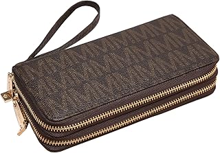 Fashion portfolio for women, double zipper around the wallet, long denim wallet, two-part credit card holder, fabric strap, coffee, wallet for women.. Shop from thousands of products at DIAYTAR NIGERIA and enjoy budget-friendly nationwide delivery.