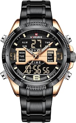 Naviforce Luxury Digital Steel Steel Analog Steel Hot Watch Waterproof Stainless Steel Watch Multifunction Chronograph Multifunction Chronograph.. DIAYTAR NIGERIA: Where every purchase is affordable and delivery is always within a week.